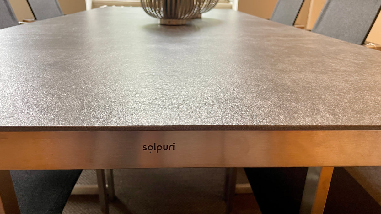 Solpuri Tischgruppe - Classic stainless steel Ausziehtisch mit 6 Allure Freischwingern