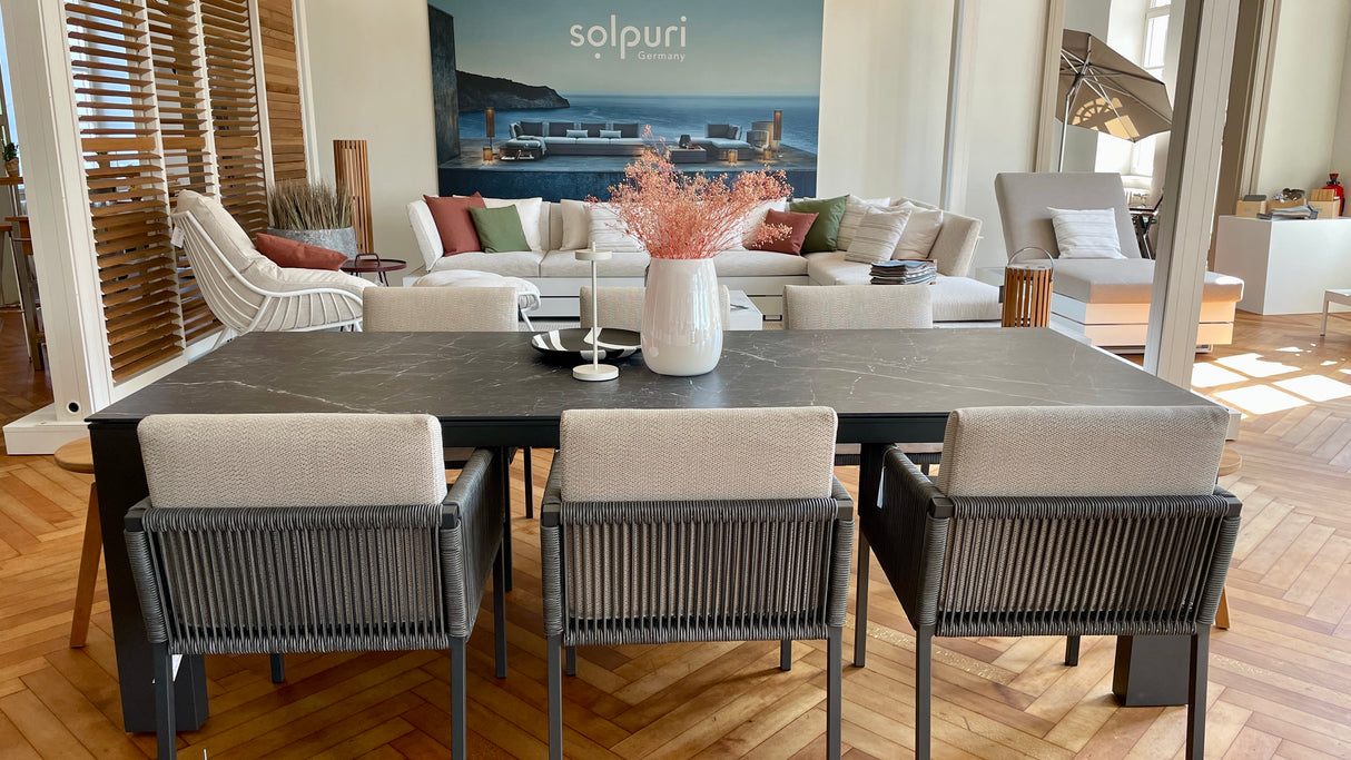 Solpuri Tischgruppe - Elements Dining Tisch mit 6 Club Dining Sessel