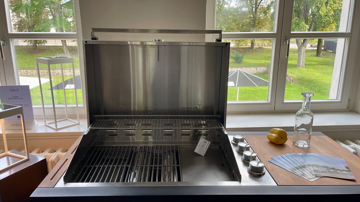 INDU+ Arvid Trolley inkl. Gasgrill mit hohen Deckel & Zusätzlichen Teppanyaki Gasgrill