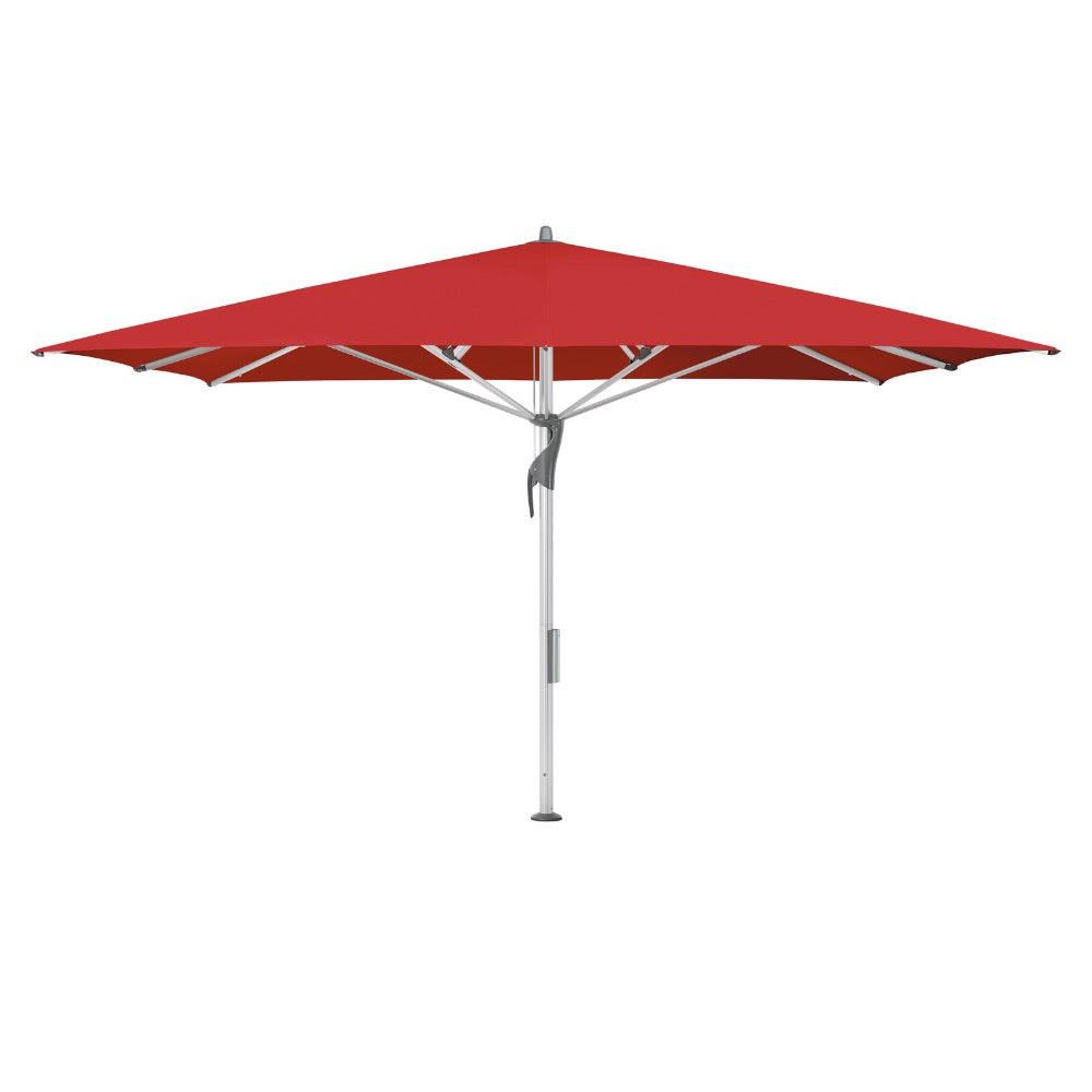 Glatz Gastronomieschirm - FORTELLO LED, Gestell Aluminium natureloxiert, 300 x 300 cm - 400 x 400 cm, quadratisch