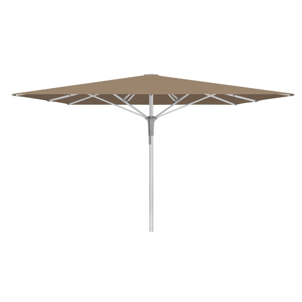 Glatz Gastronomieschirm - FORTELLO Pro, Gestell Aluminium natureloxiert, 350 x 350 cm / 400 x 400 cm / 400 x 300 cm,