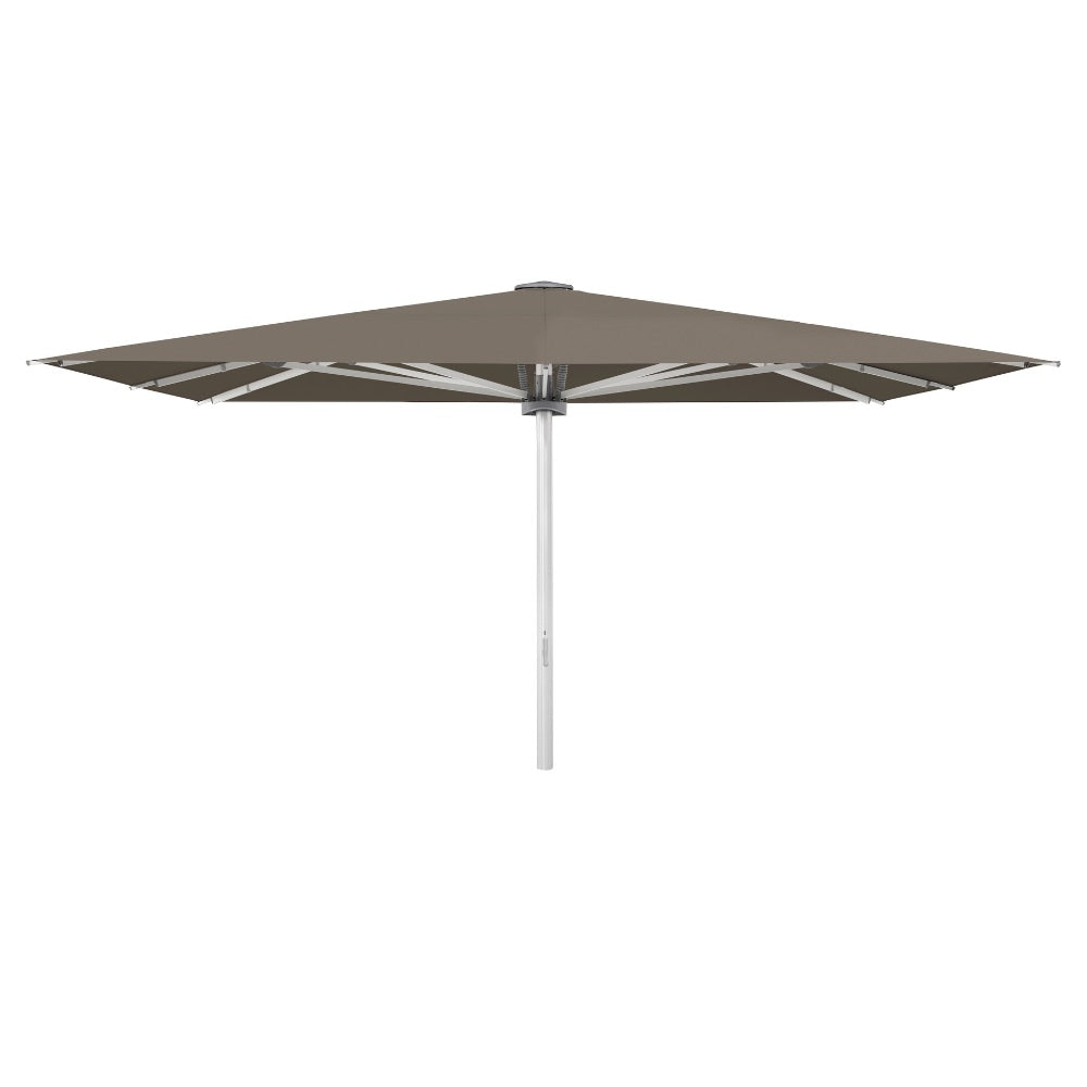 Glatz Großschirm - PALAZZO Noblesse/E, Gestell Aluminium natureloxiert, mit Kurbel - quadratisch