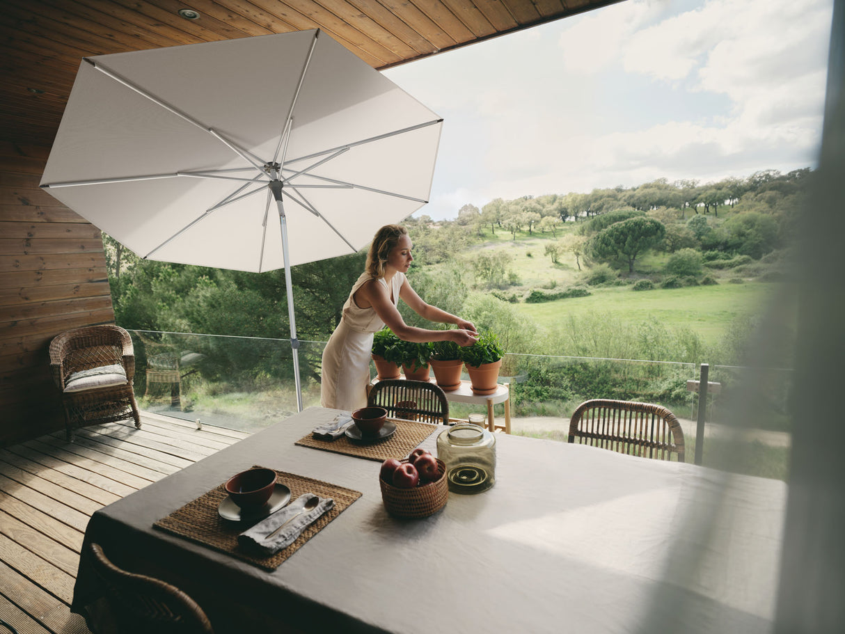 Glatz ALU-SMART Sonnenschirm, Gestell Aluminium natureloxiert- quadratisch