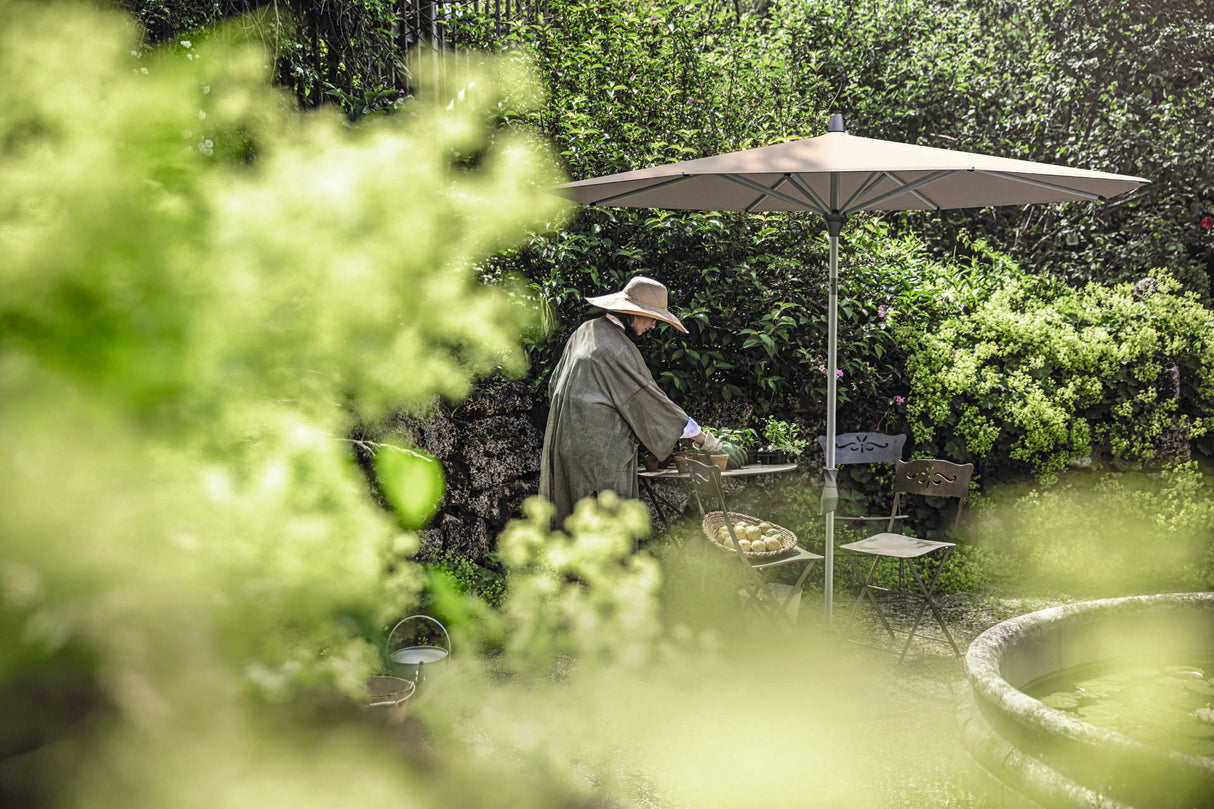 Glatz ALU-TWIST Sonnenschirm, Gestell Aluminium natureloxiert, rund