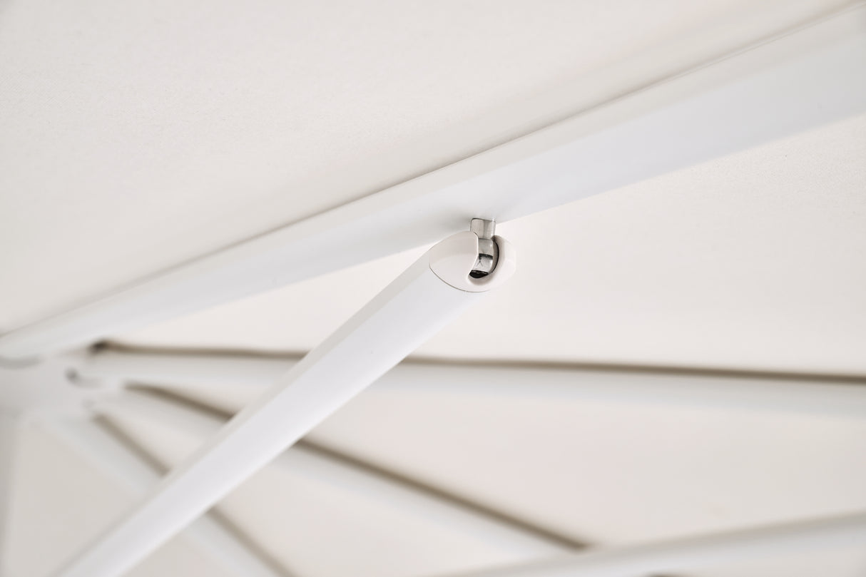 Glatz SMART Sonnenschirm matt weiß pulverbeschichtet - quadratisch