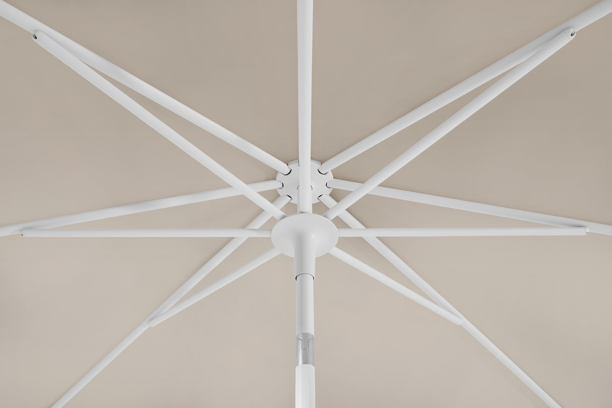 Glatz SMART Sonnenschirm matt weiß pulverbeschichtet - quadratisch
