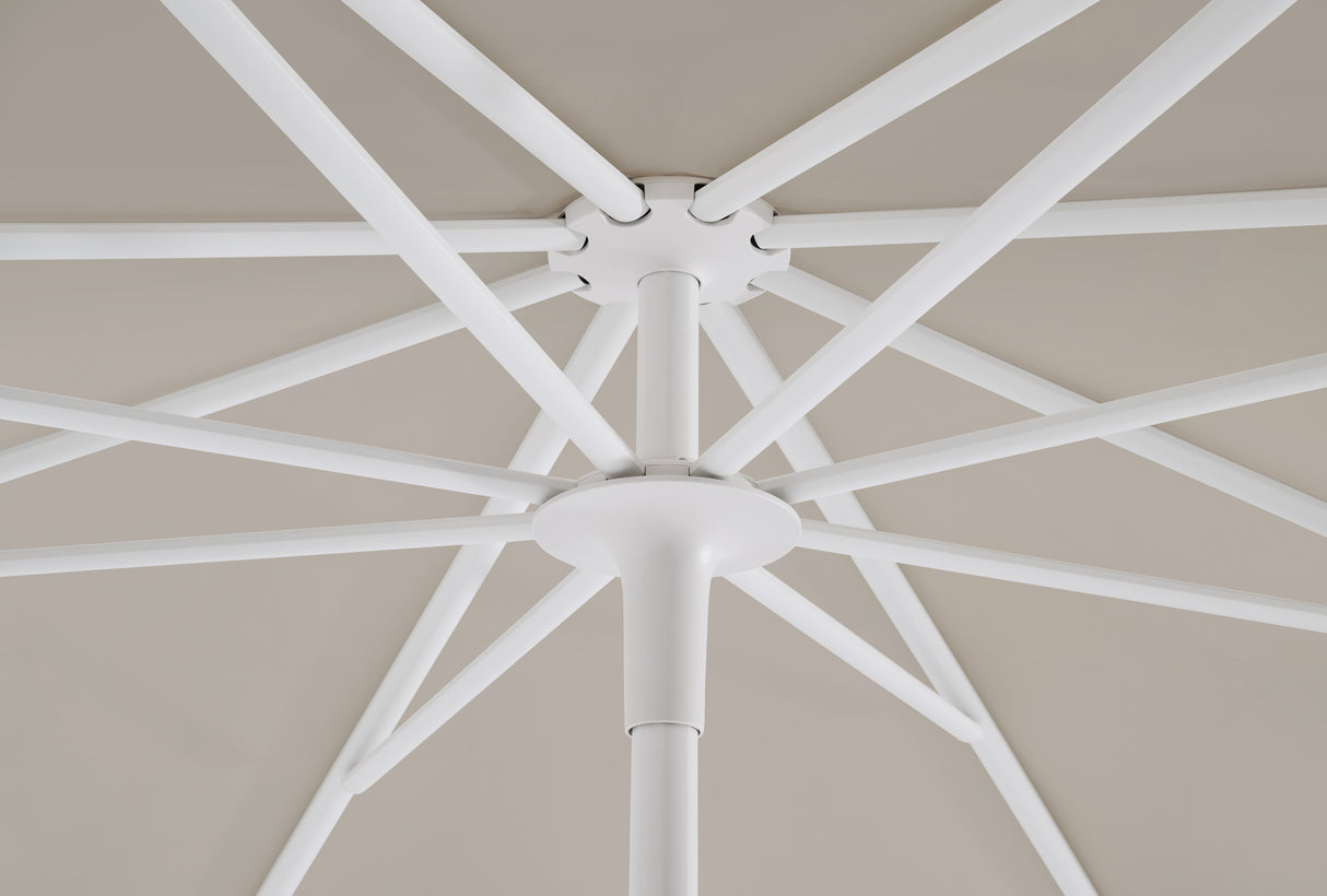 Glatz SMART Sonnenschirm matt weiß pulverbeschichtet - quadratisch