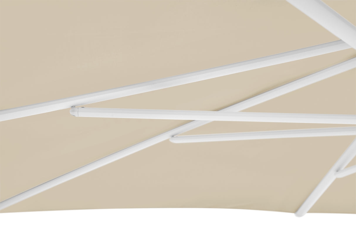 Glatz SMART Sonnenschirm matt weiß pulverbeschichtet - quadratisch