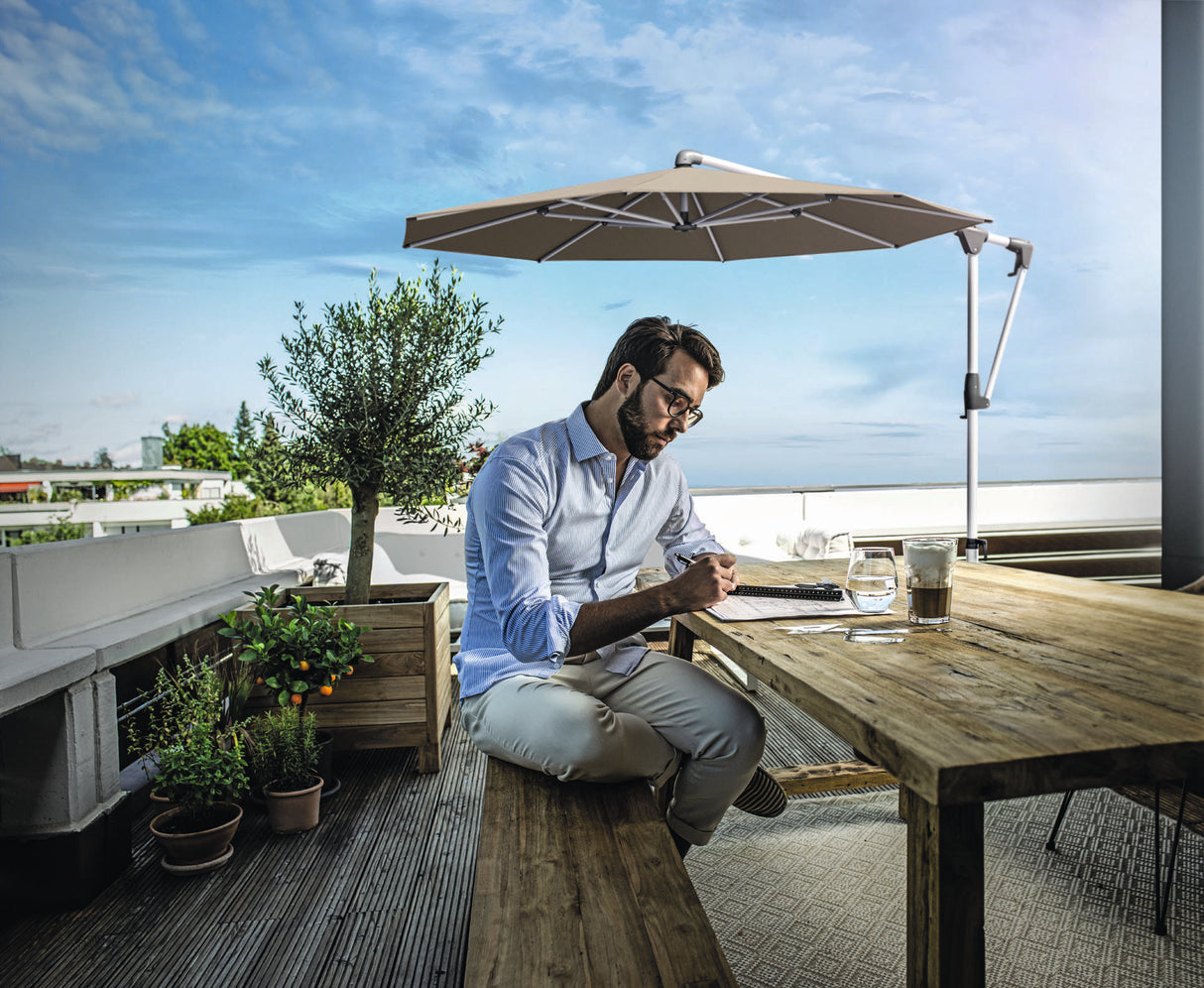 Glatz SUNWING CASA Sonnenschirm, Gestell Aluminium natureloxiert - rund