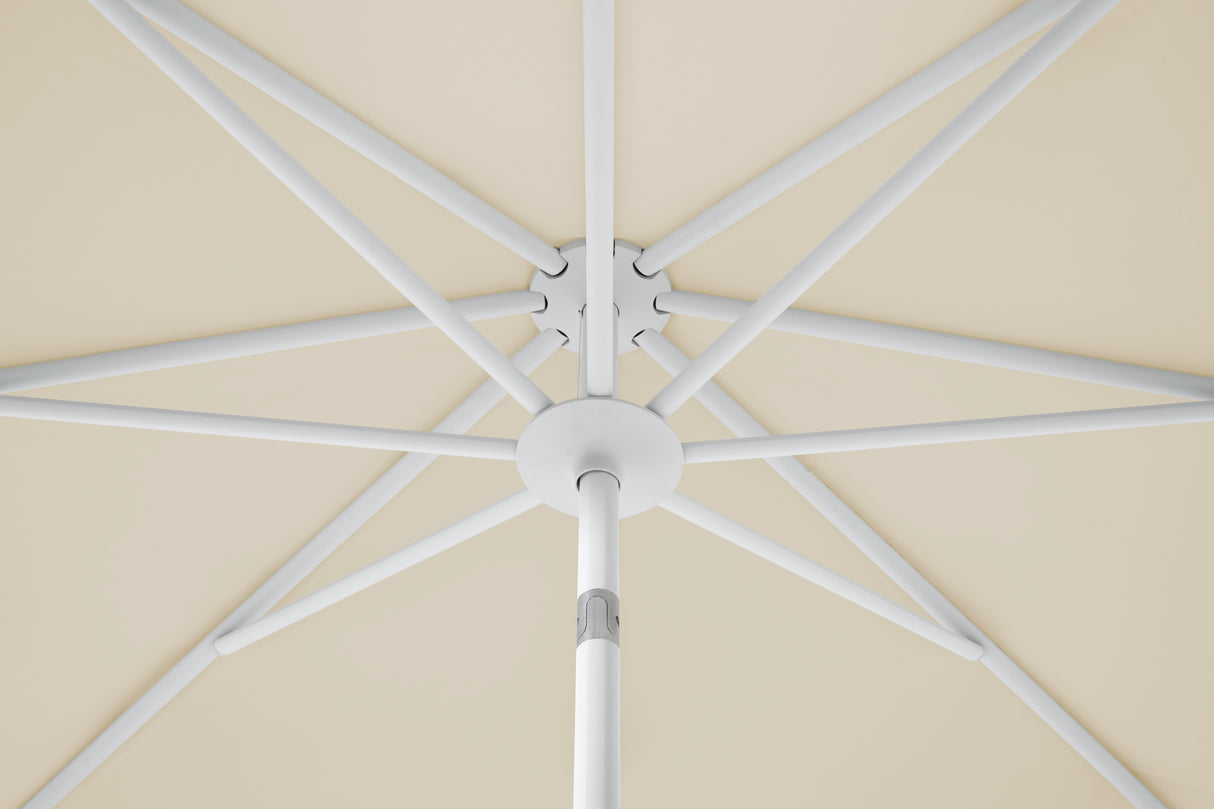 Glatz TWIST Sonnenschirm, matt weiss pulverbeschichtet - rund