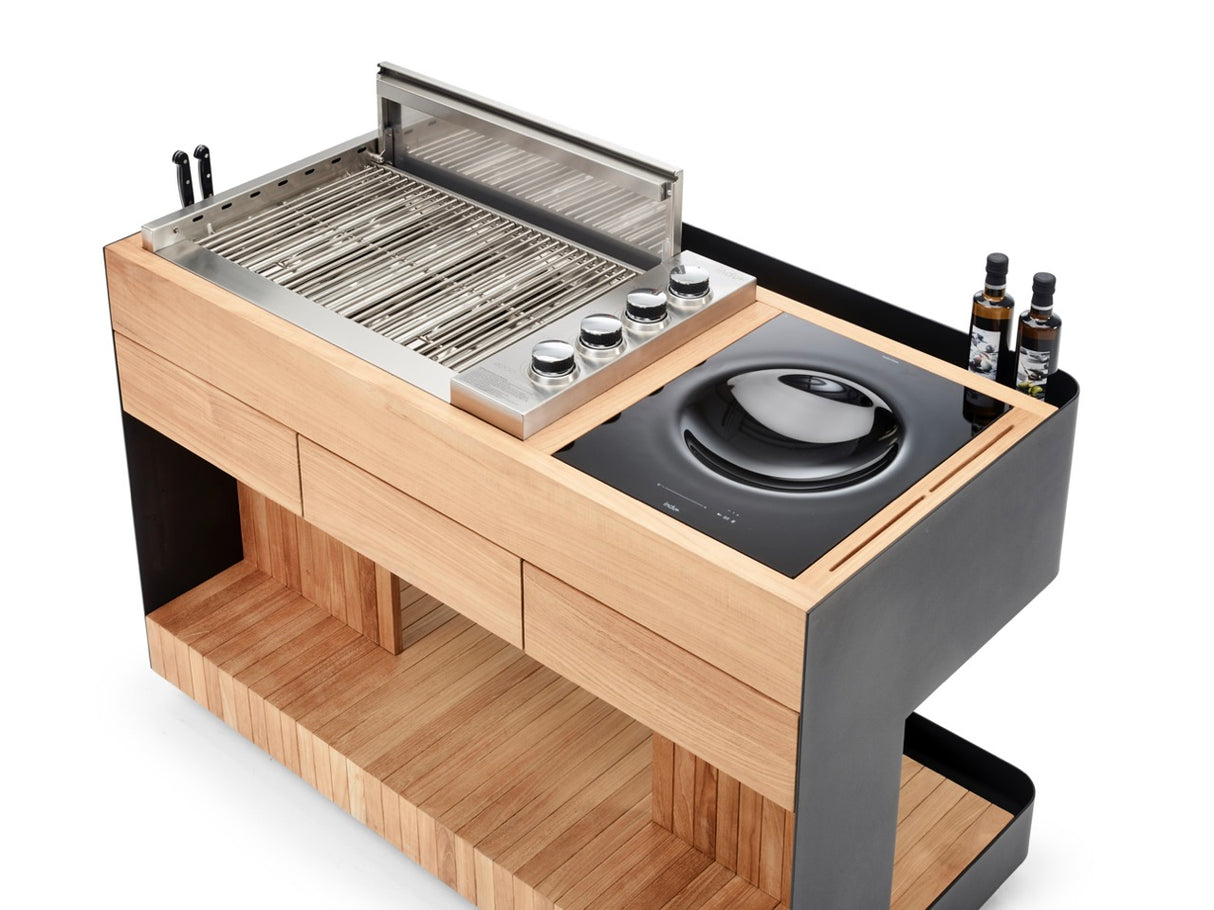 INDU+ Bilba Trolley - inkl. Gasgrill & Wok Kochfeld