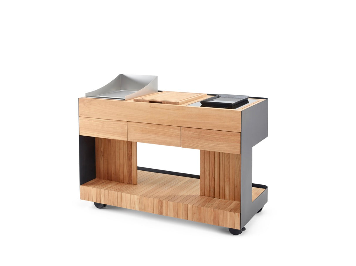 INDU+ Bilba Trolley - inkl. Teppanyaki Kochfeld 38, passenden Sprtitzschutz & Multiflex Kochfeld