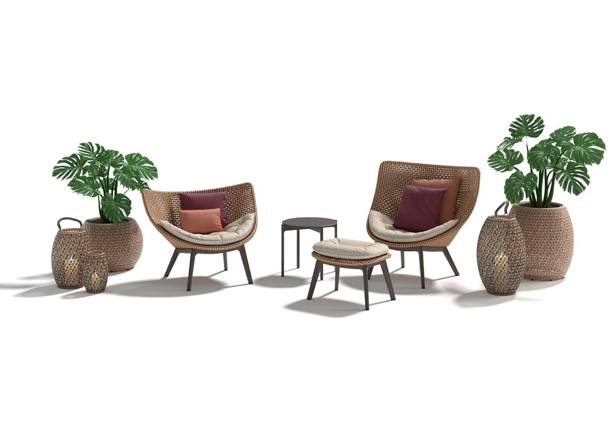 DEDON MBRACE Lounge Sessel Teak Gestell - Geflecht Sea Salt