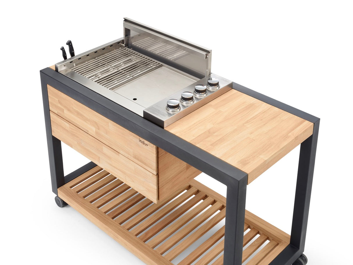 INDU+ Arvid Trolley - inkl. Gasgrill mit flachen Deckel