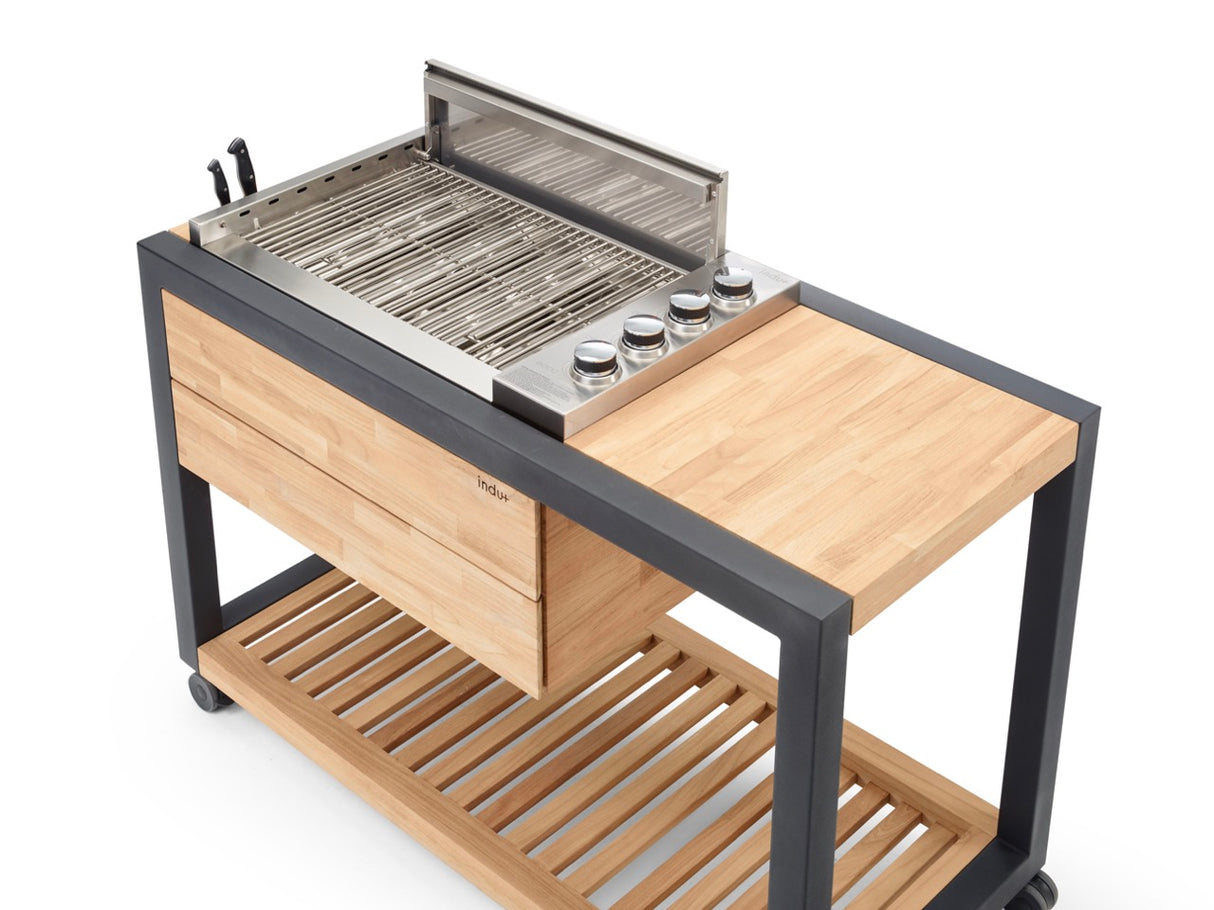 INDU+ Arvid Trolley - inkl. Gasgrill mit flachen Deckel