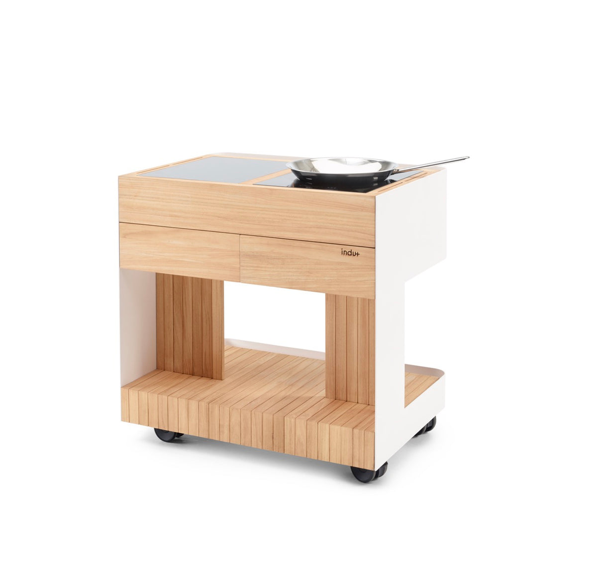 INDU+ Intas Trolley - inkl. Multiflex Kochplatte & Wok Kochfeld