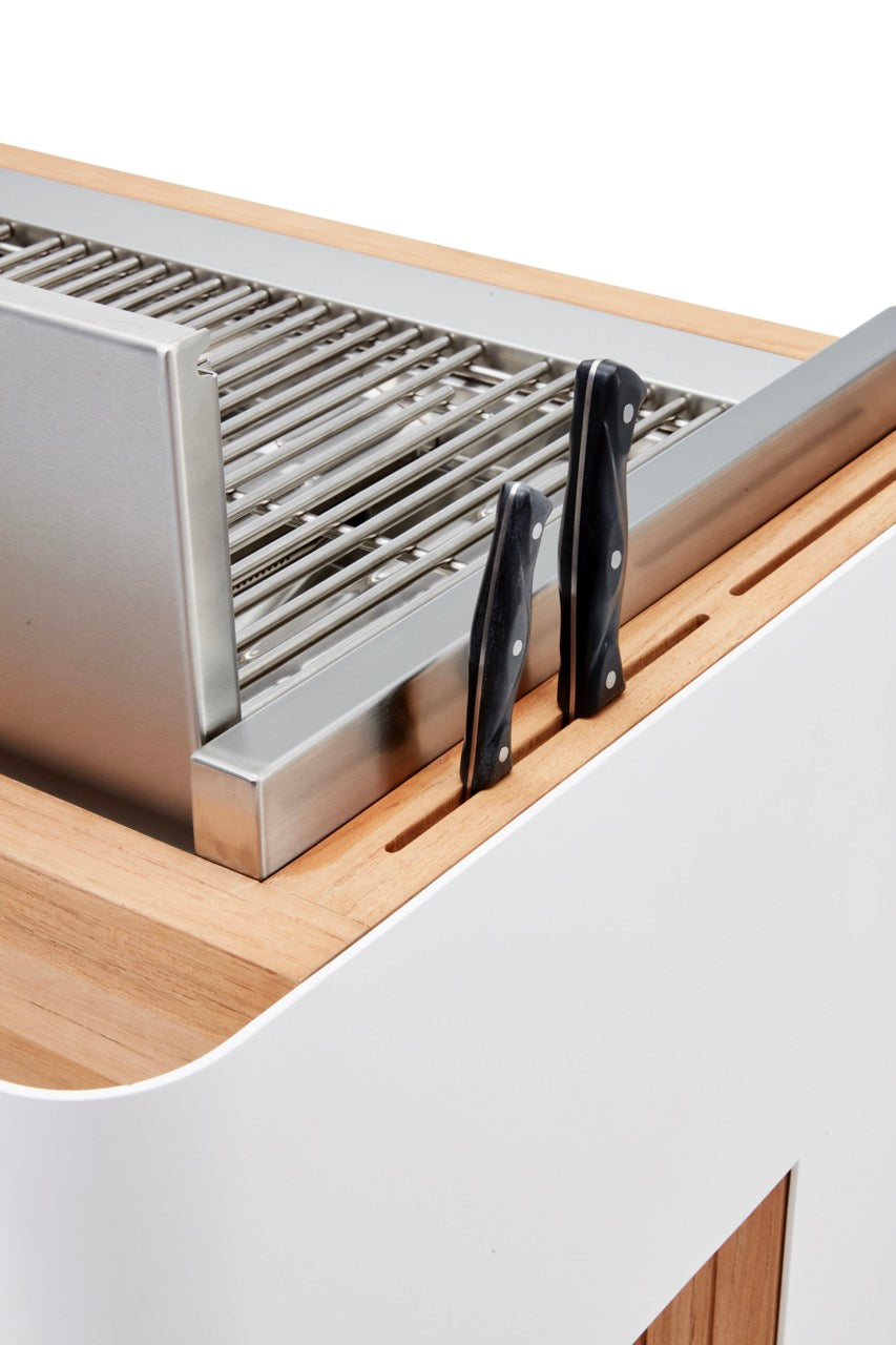 INDU+ Intas Trolley - inkl. Gasgrill, zusätzlichen Grillrost, Flammenverteiler & Teppanyaki Platte