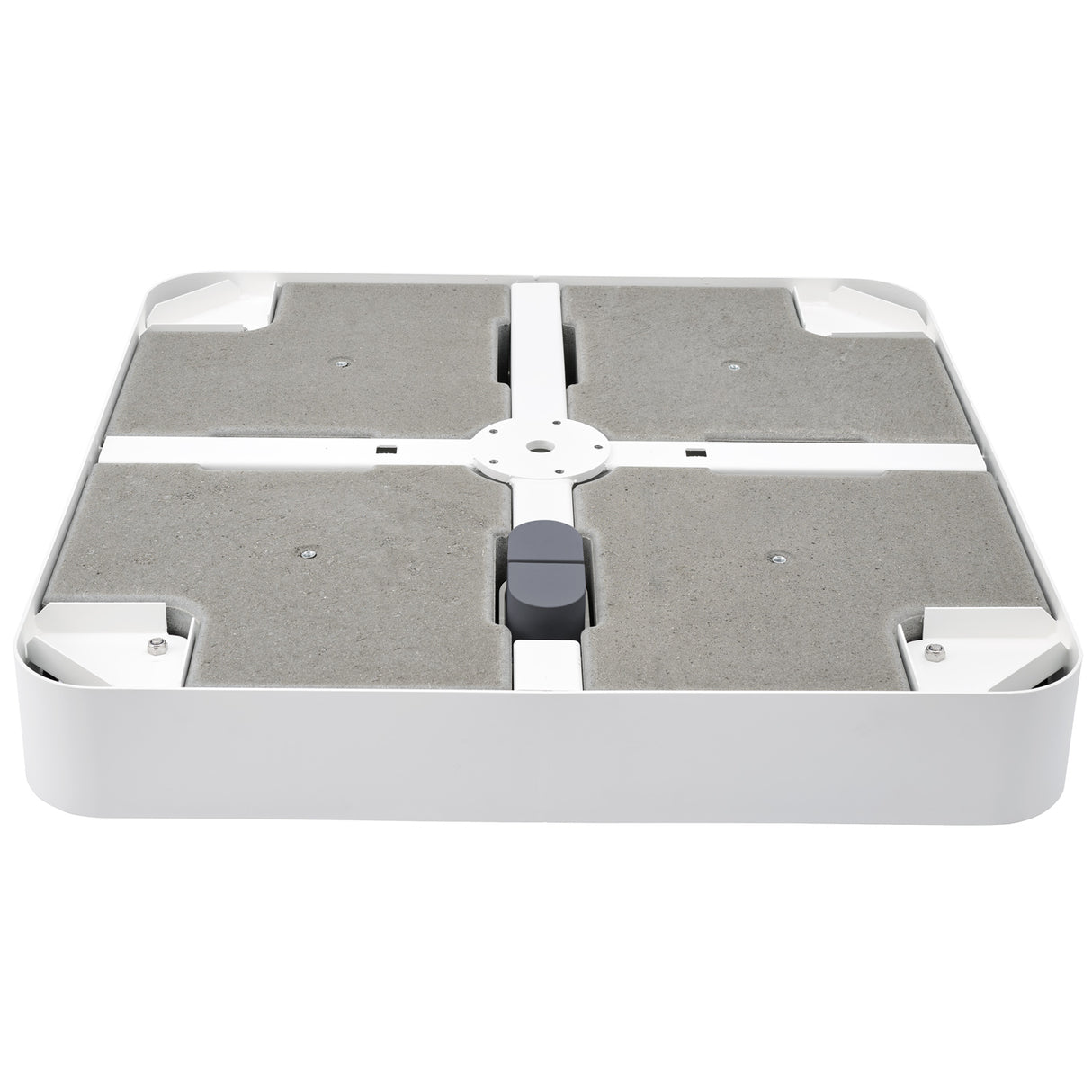 Glatz - Rollensockel M4, Rahmen weiss, 180 kg, mit Decorplatte weissgrau