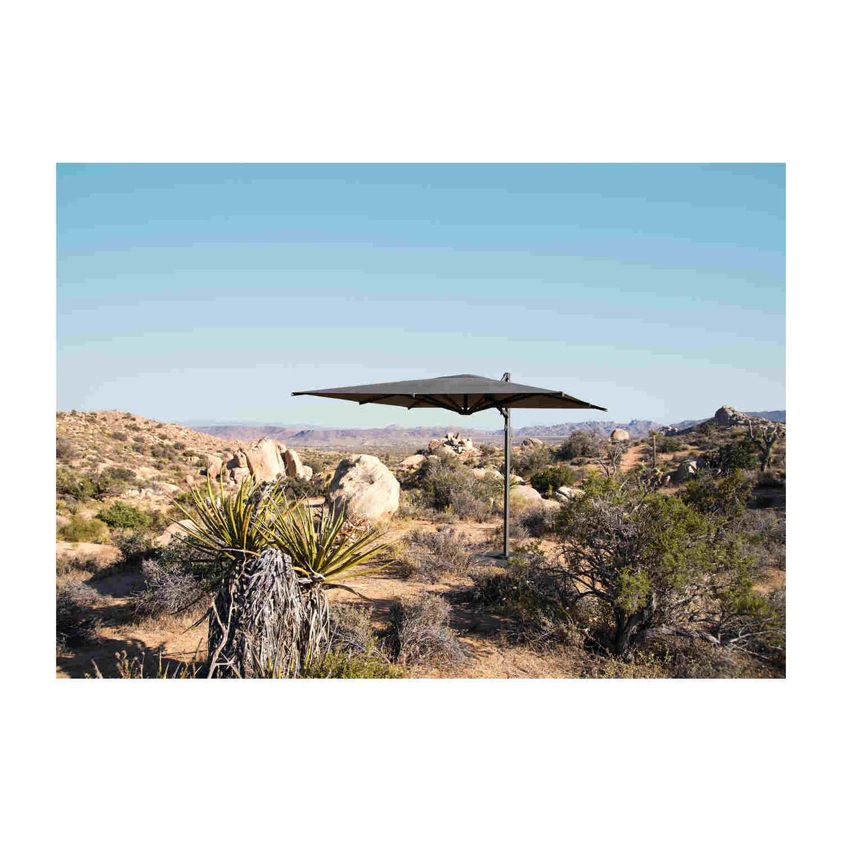 DEDON REAV SQUARE M - CANTILEVER - 300 cm x 300 cm, inkl. Montagesatz zur Bodenbefestigung im Betonboden, WINDSTÄRKE 6