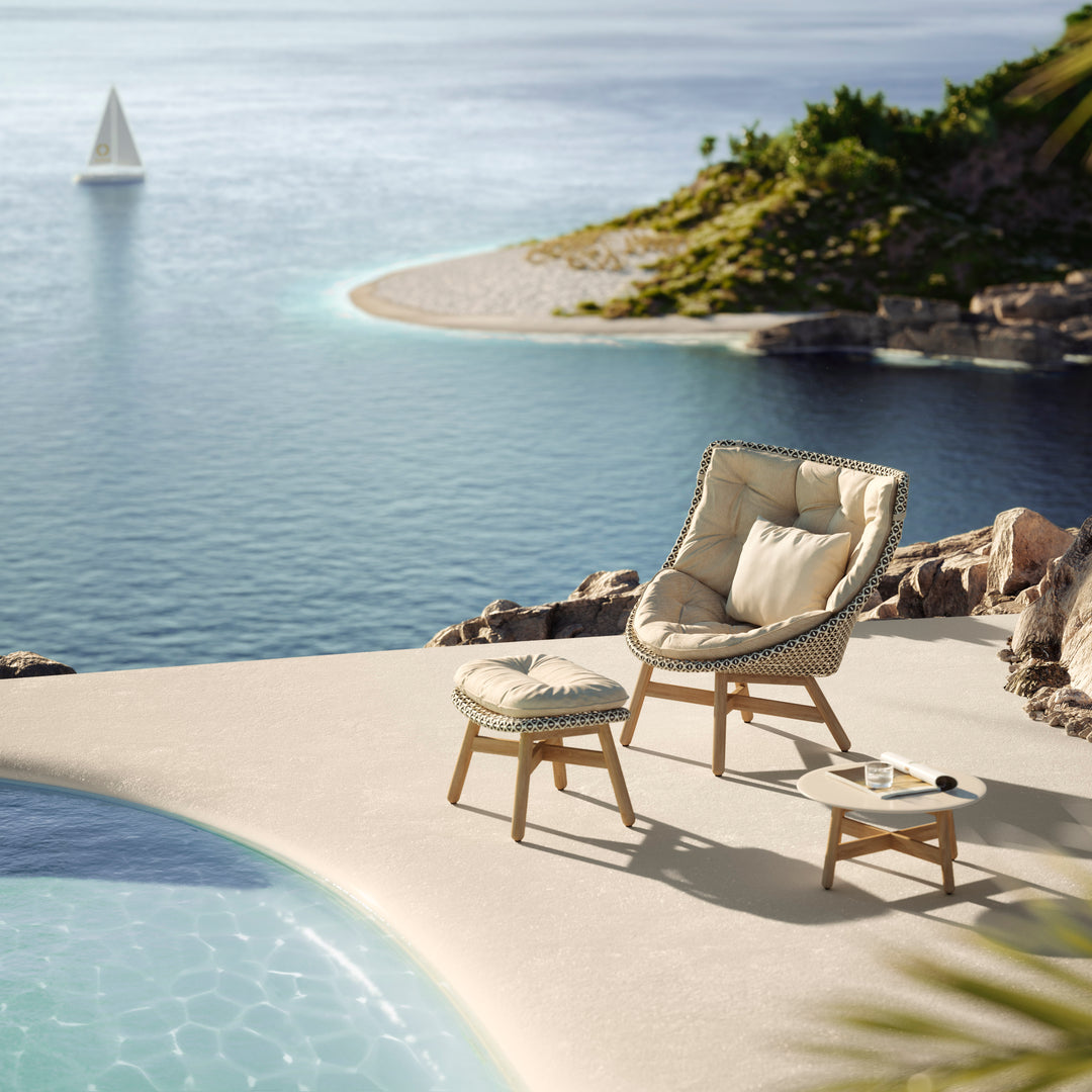 DEDON MBRACE Hochlehner Teak Gestell - Geflecht Arabica