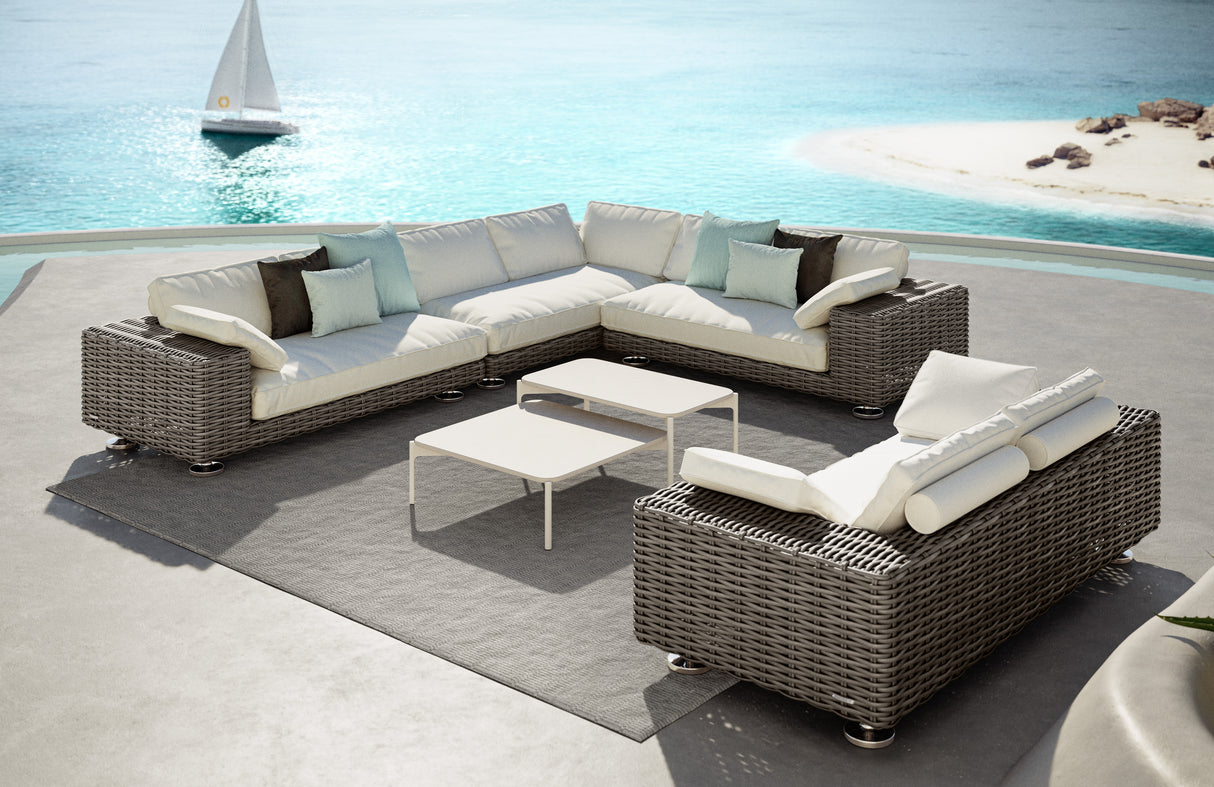 DEDON PAROS Eckmodul links inkl. Dry+ Plush Kissen Set