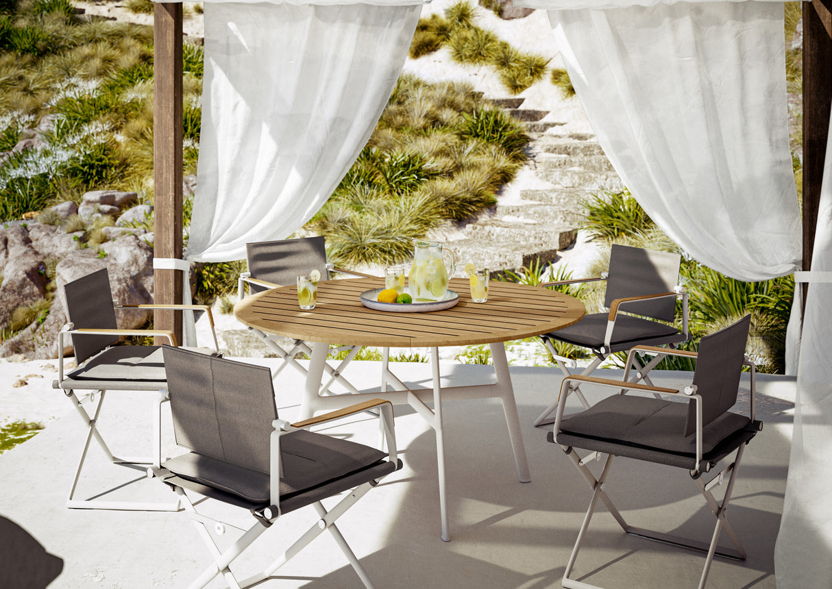 DEDON SEAX Armlehnenstuhl mit Holzdekor