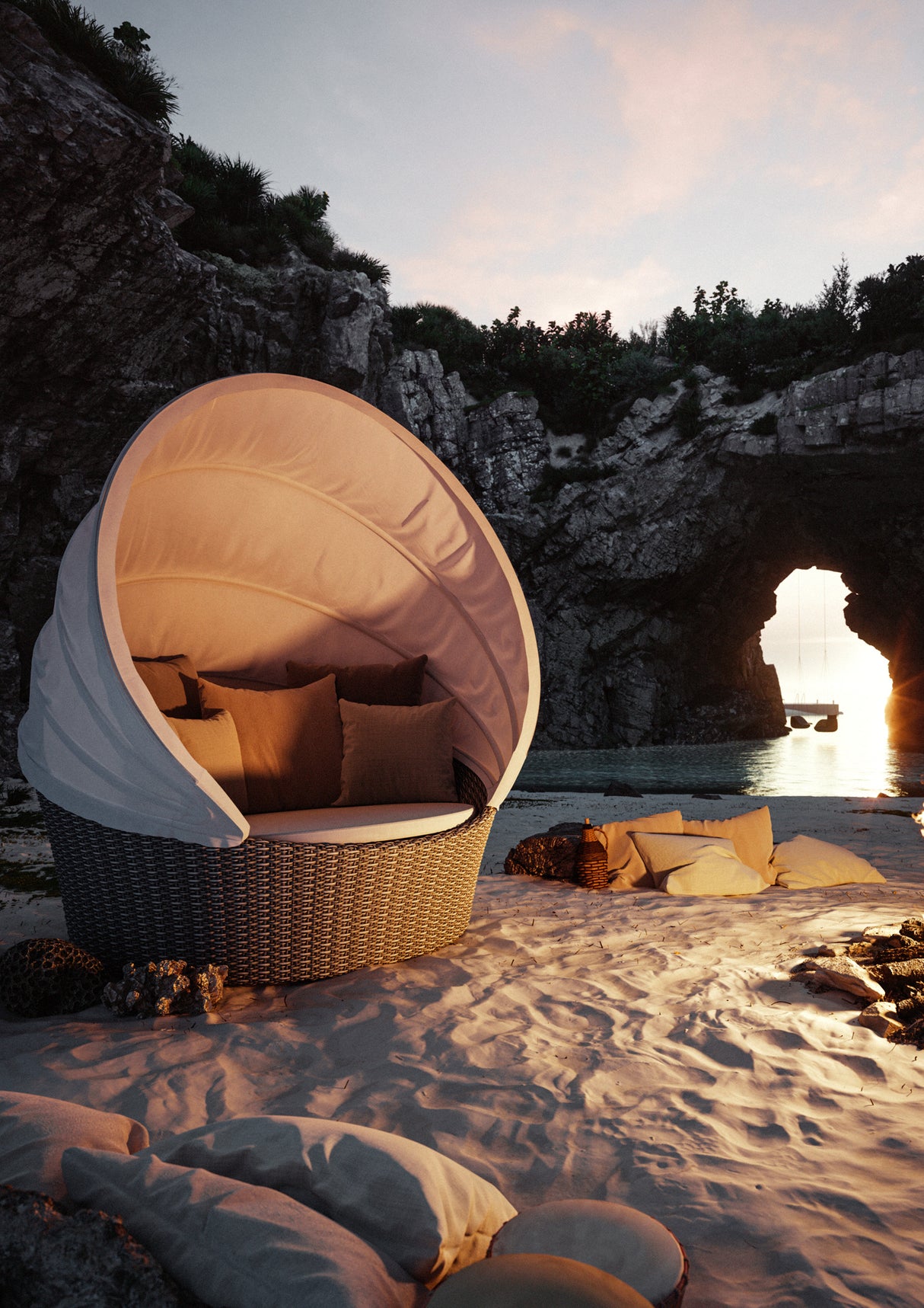 DEDON ORBIT Sofainsel inkl. Verdeck & Sitzkissen