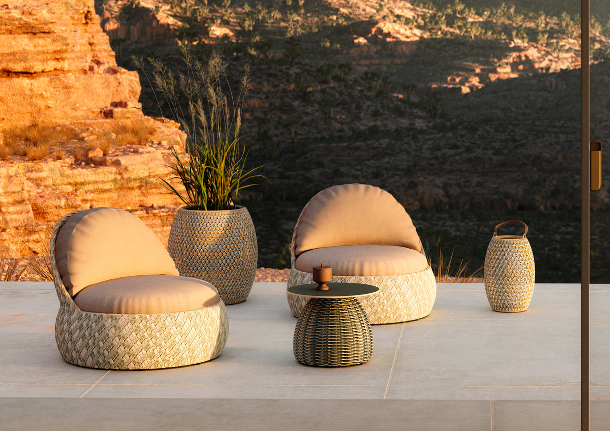 DEDON DALA Hocker klein, inkl. Dry+ Plush Sitzkissen