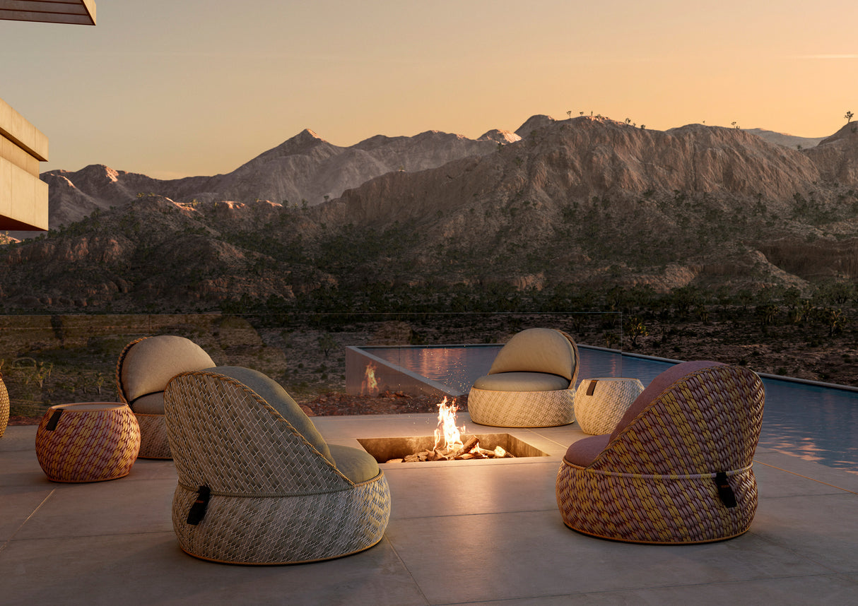 DEDON DALA Hocker groß, inkl. Dry+ Plush Sitzkissen