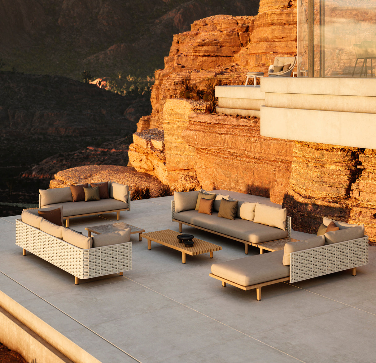 DEDON SEALINE verlängertes Daybed rechts inkl. Dry+ Kissenset