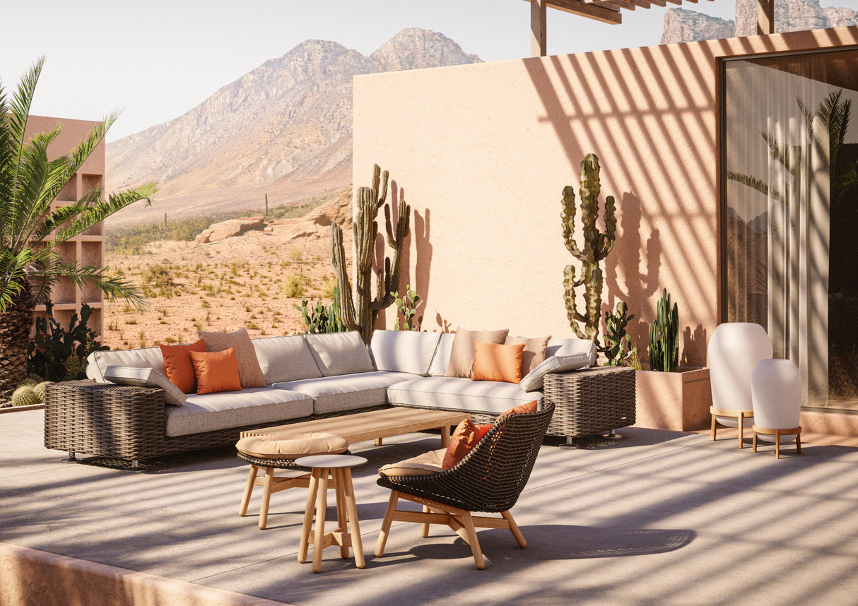 DEDON PAROS Eckmodul links inkl. Dry+ Plush Kissen Set