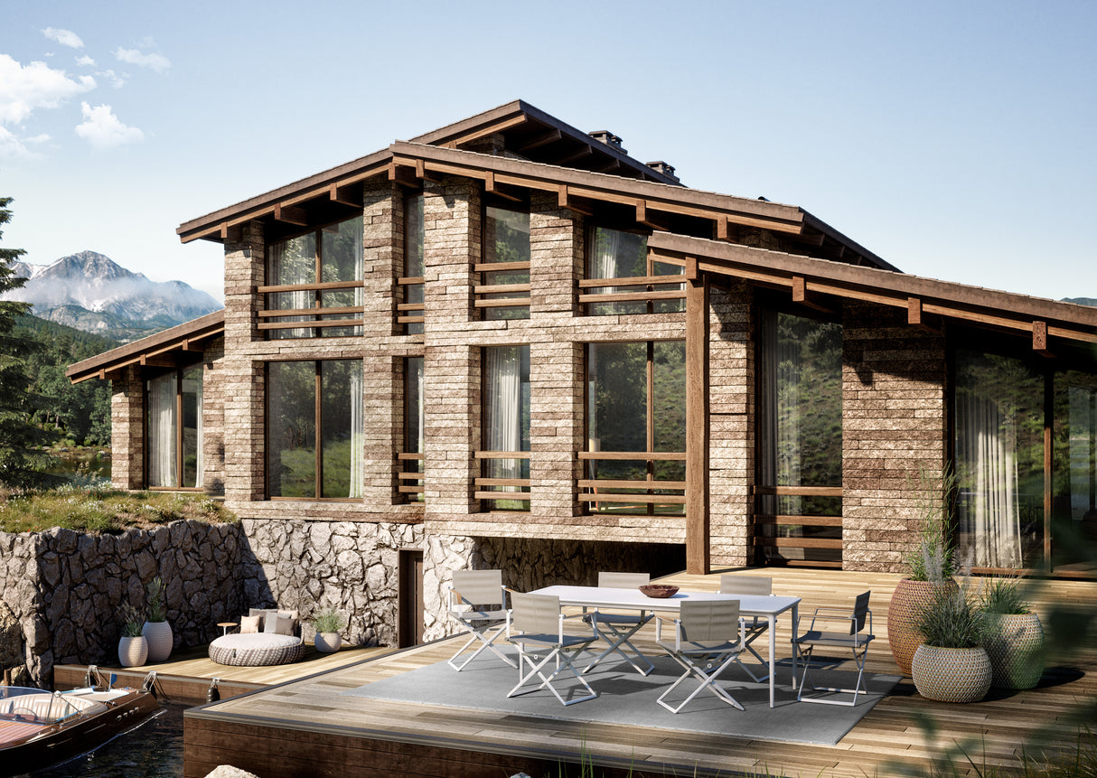 DEDON SEAX Armlehnenstuhl mit Holzdekor