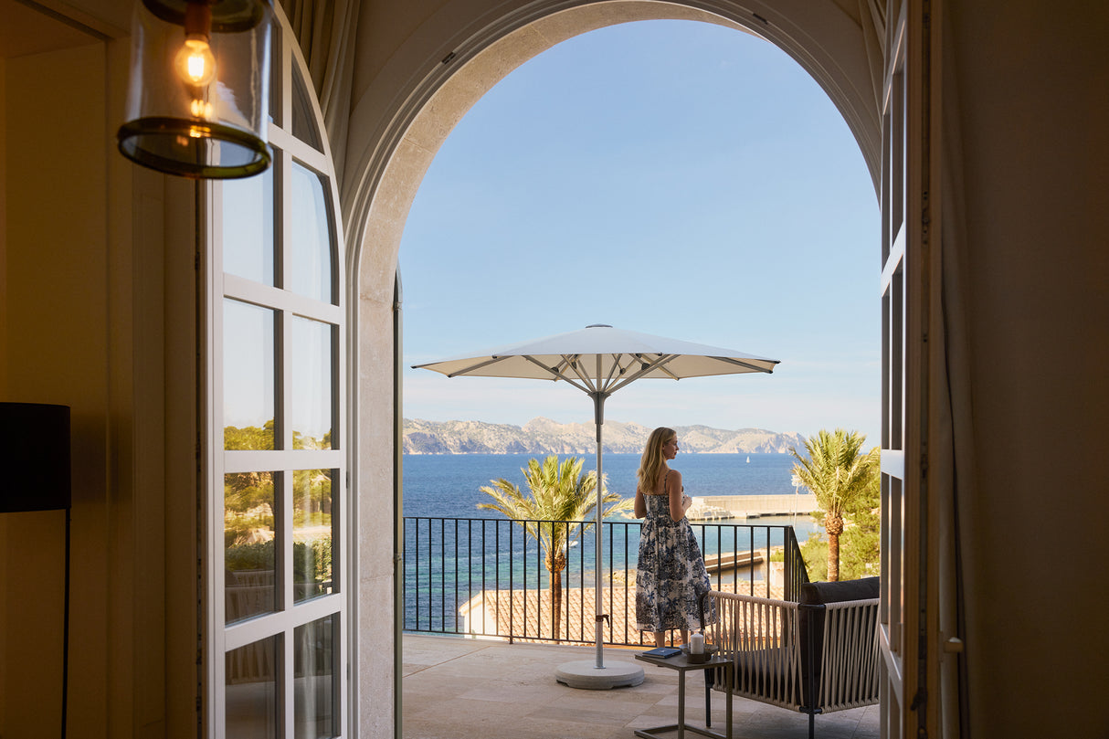 Glatz Gastronomieschirm - FORTINO Pro, Gestell Aluminium natureloxiert, 200 x 200 cm - 250 x 250 cm, rquadratisch