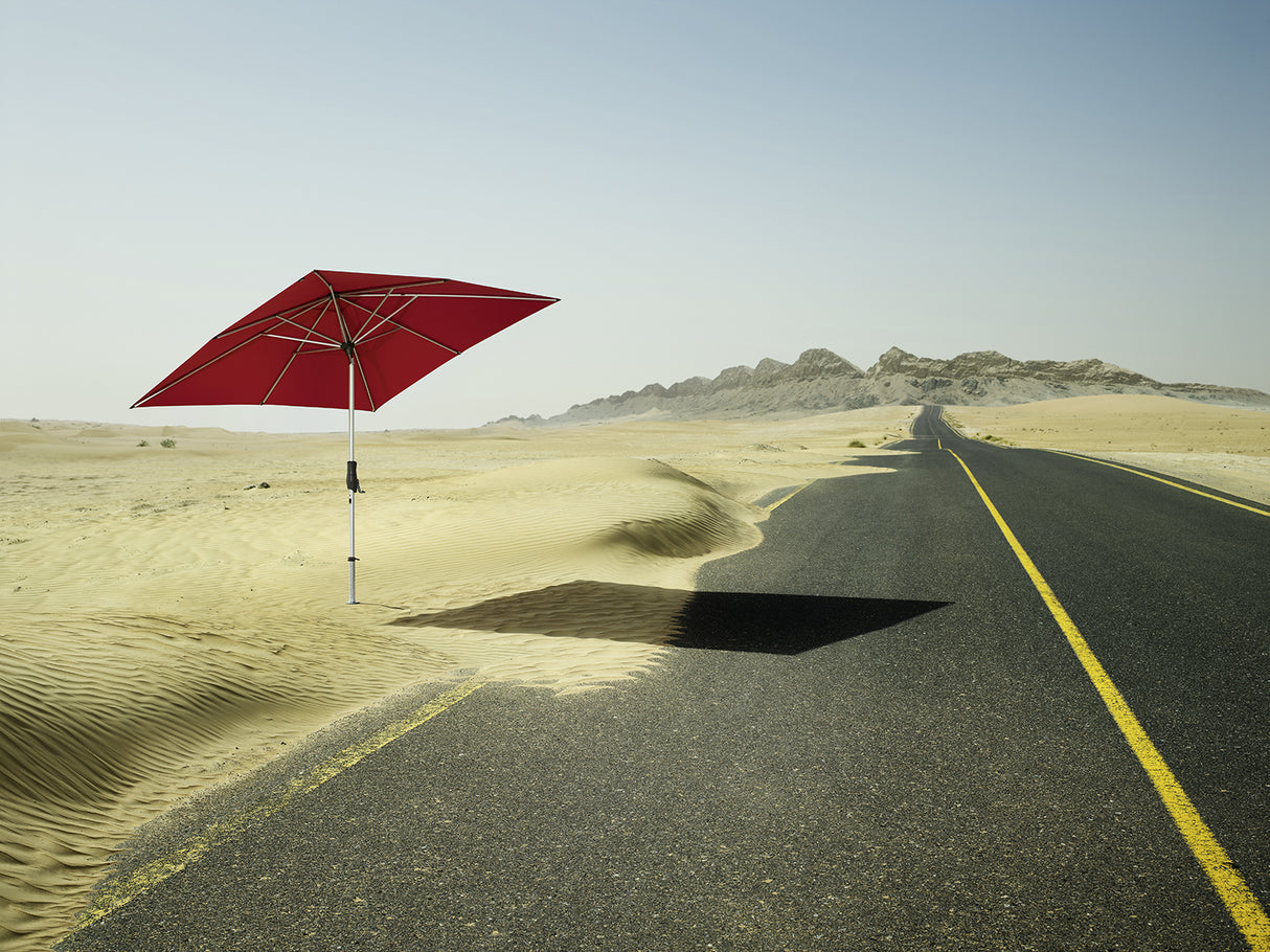 Glatz ALU-TWIST Sonnenschirm, Gestell Aluminium natureloxiert - quadratisch