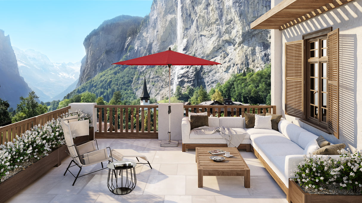 Glatz ALU-TWIST Sonnenschirm, Gestell Aluminium natureloxiert - quadratisch