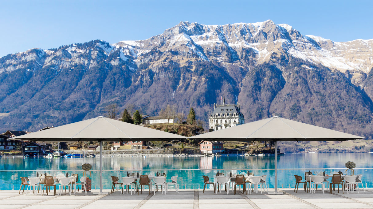 Glatz Großschirm - PALAZZO Royal/E, Gestell Aluminium natureloxiert, 550 x 500 cm - 800 x 600 cm, mit Motor - rechteckig