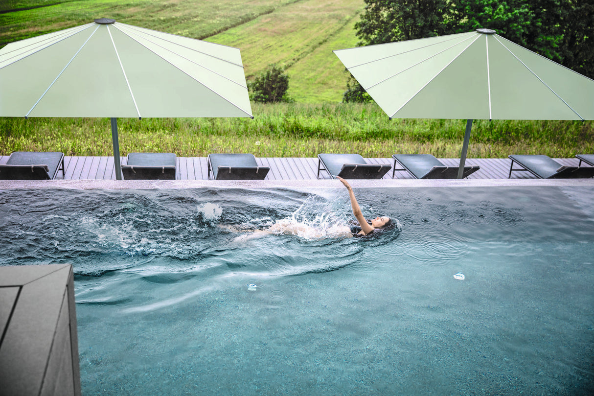 Glatz Großschirm - PALAZZO Royal/E, Gestell Aluminium natureloxiert, 550 x 500 cm - 800 x 600 cm, mit Motor - rechteckig