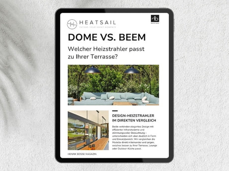 Heatsail Dome vs. Beem - Welcher Heizstrahler passt zu Ihrer Terrasse - henrik bosse onlineshop