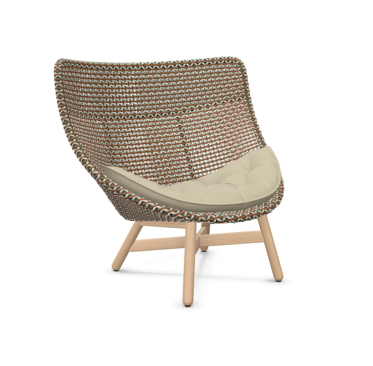 DEDON MBRACE Hochlehner Teak Gestell - Geflecht Chestnut
