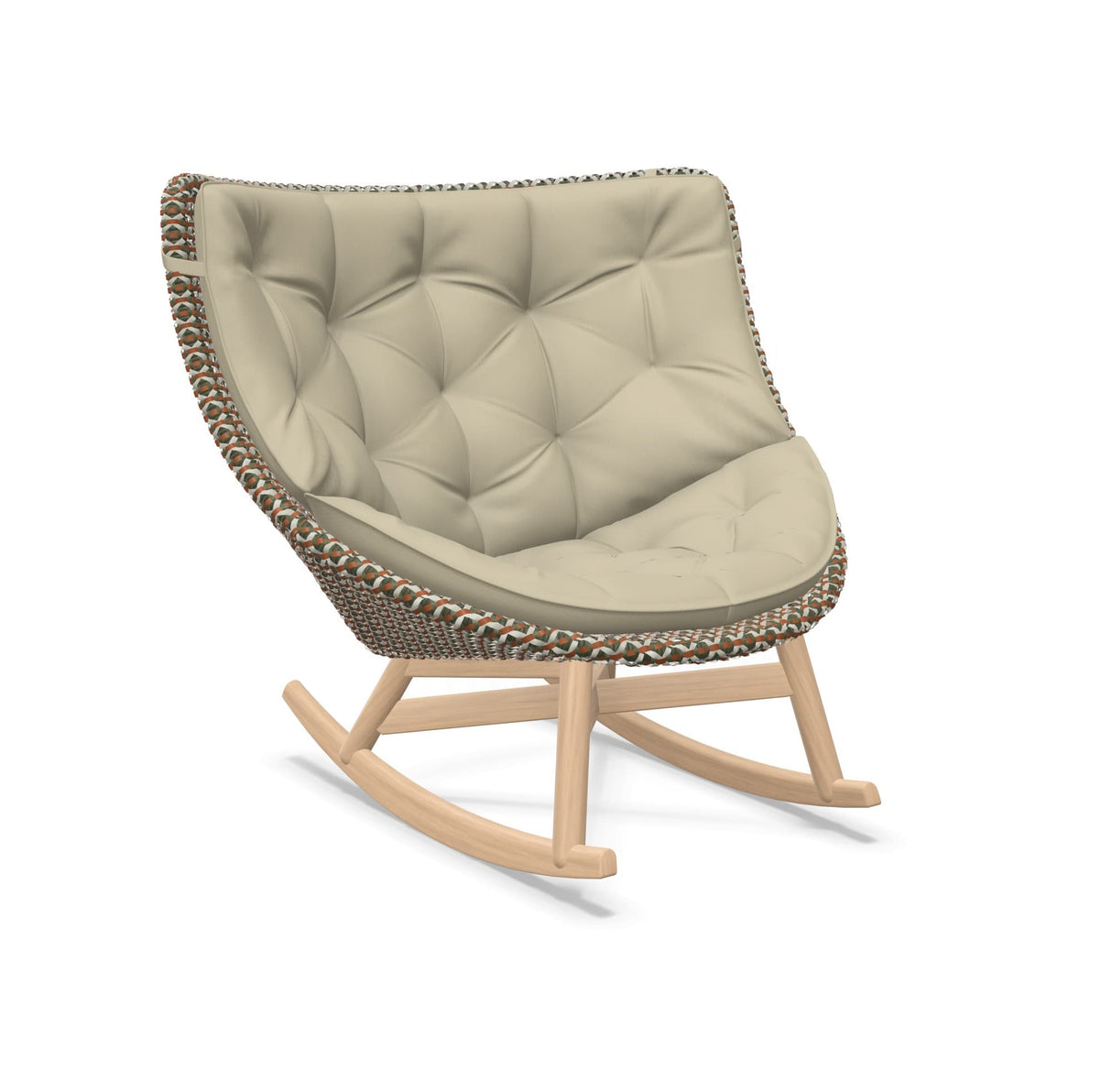 DEDON MBRACE Schaukelstuhl Teak Gestell - Geflecht Chestnut