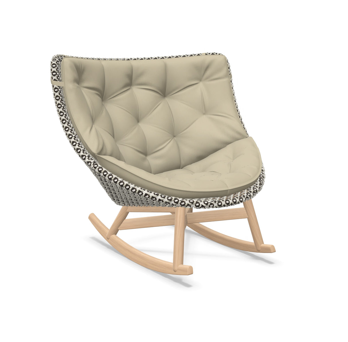 DEDON MBRACE Schaukelstuhl Teak Gestell - Geflecht Pepper
