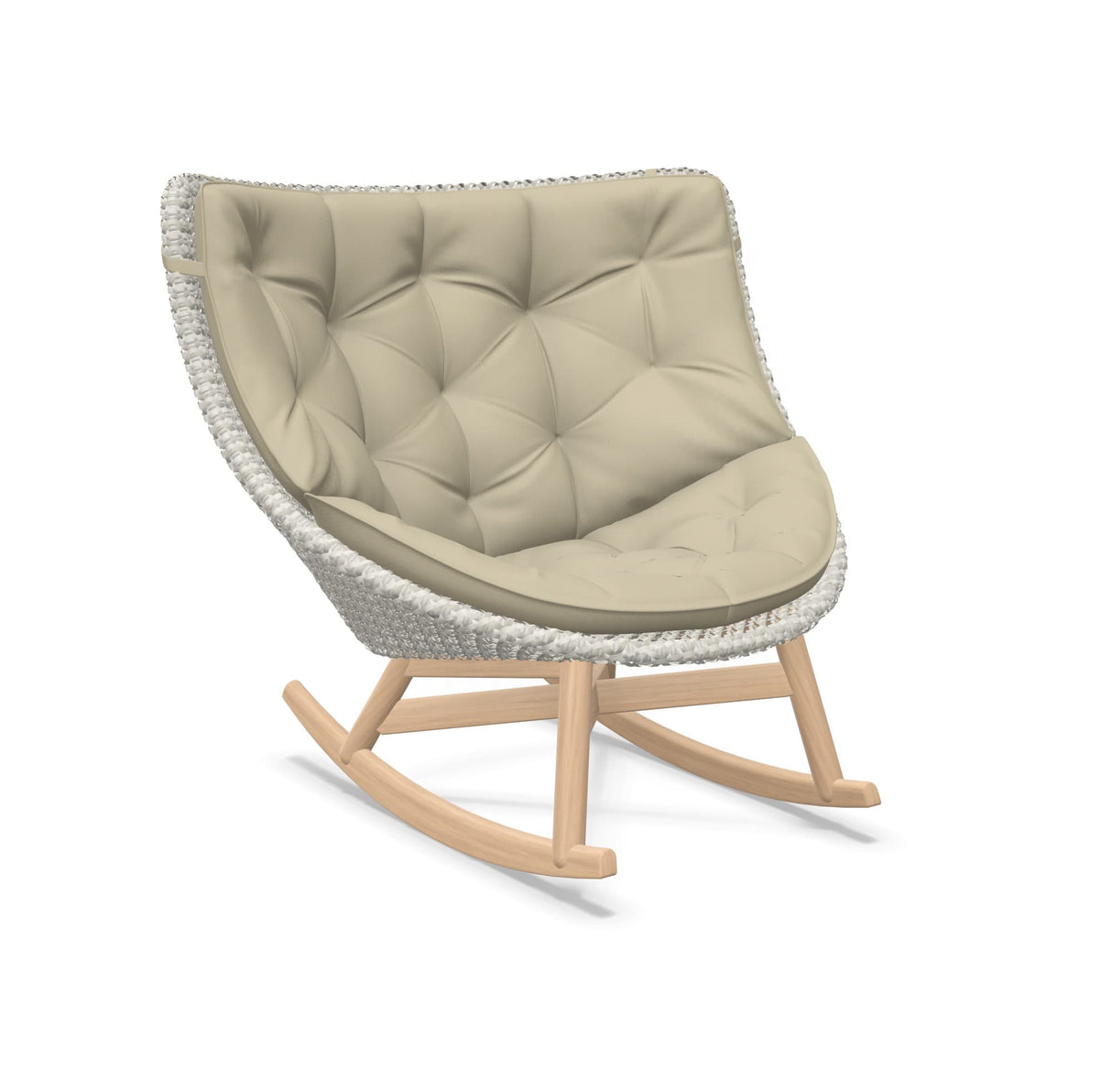 DEDON MBRACE Schaukelstuhl Teak Gestell - Geflecht Sea Salt