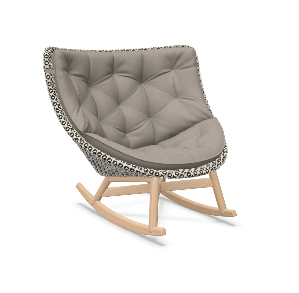 DEDON MBRACE Schaukelstuhl Teak Gestell - Geflecht Pepper