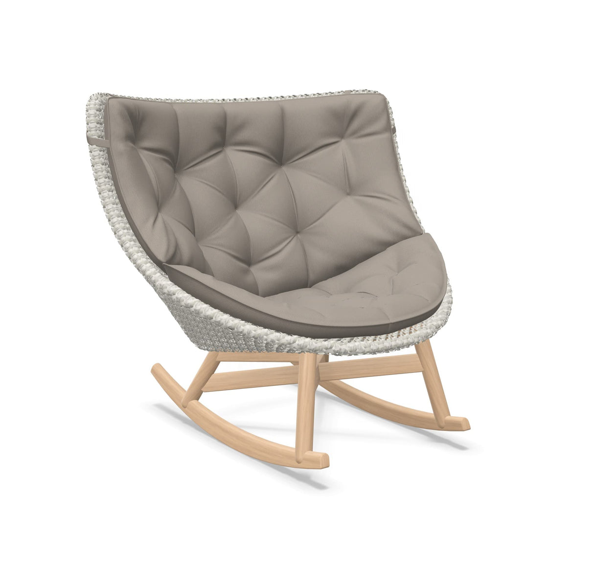DEDON MBRACE Schaukelstuhl Teak Gestell - Geflecht Sea Salt