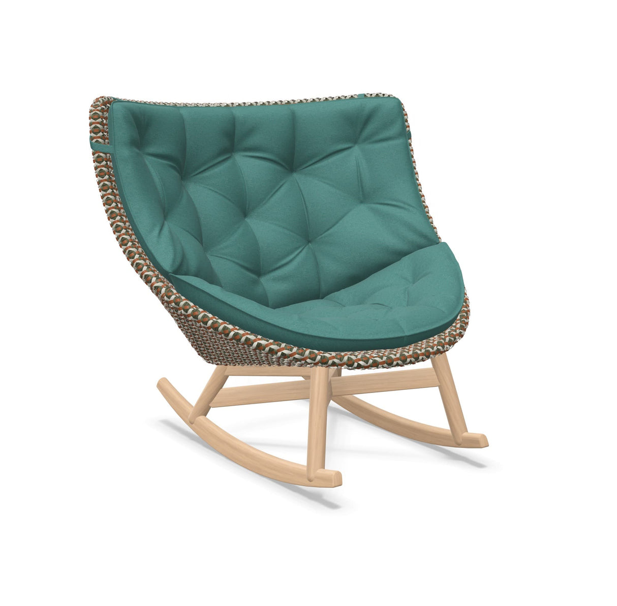 DEDON MBRACE Schaukelstuhl Teak Gestell - Geflecht Chestnut