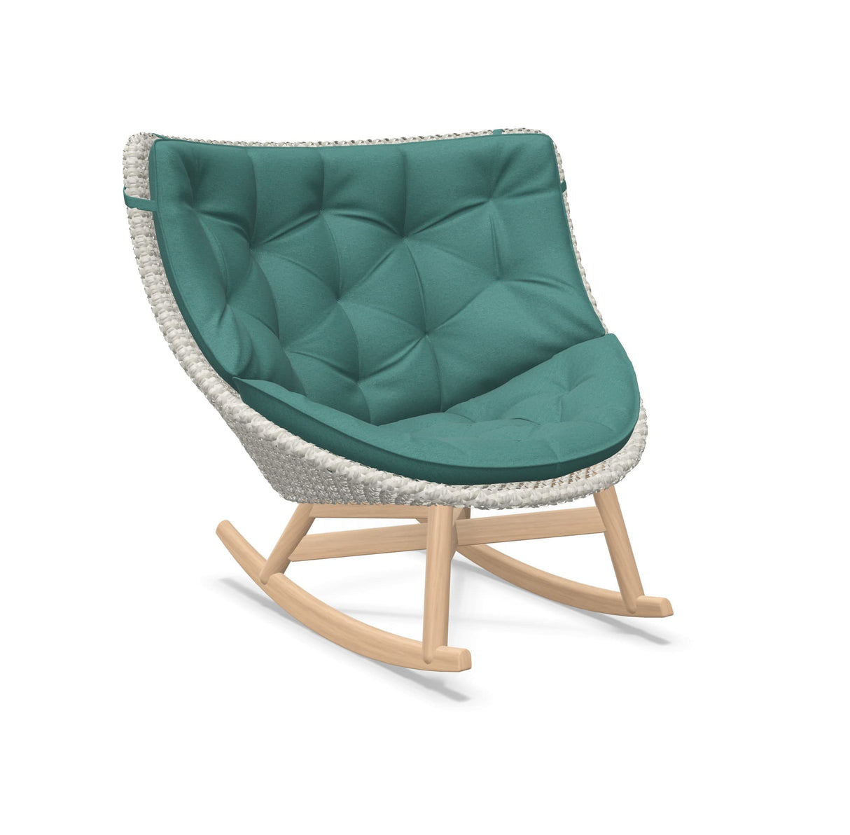 DEDON MBRACE Schaukelstuhl Teak Gestell - Geflecht Sea Salt