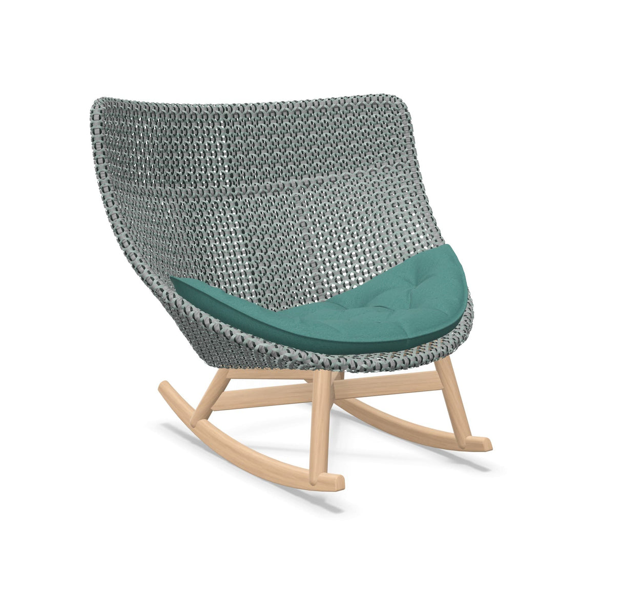 DEDON MBRACE Schaukelstuhl Teak Gestell - Geflecht Baltic