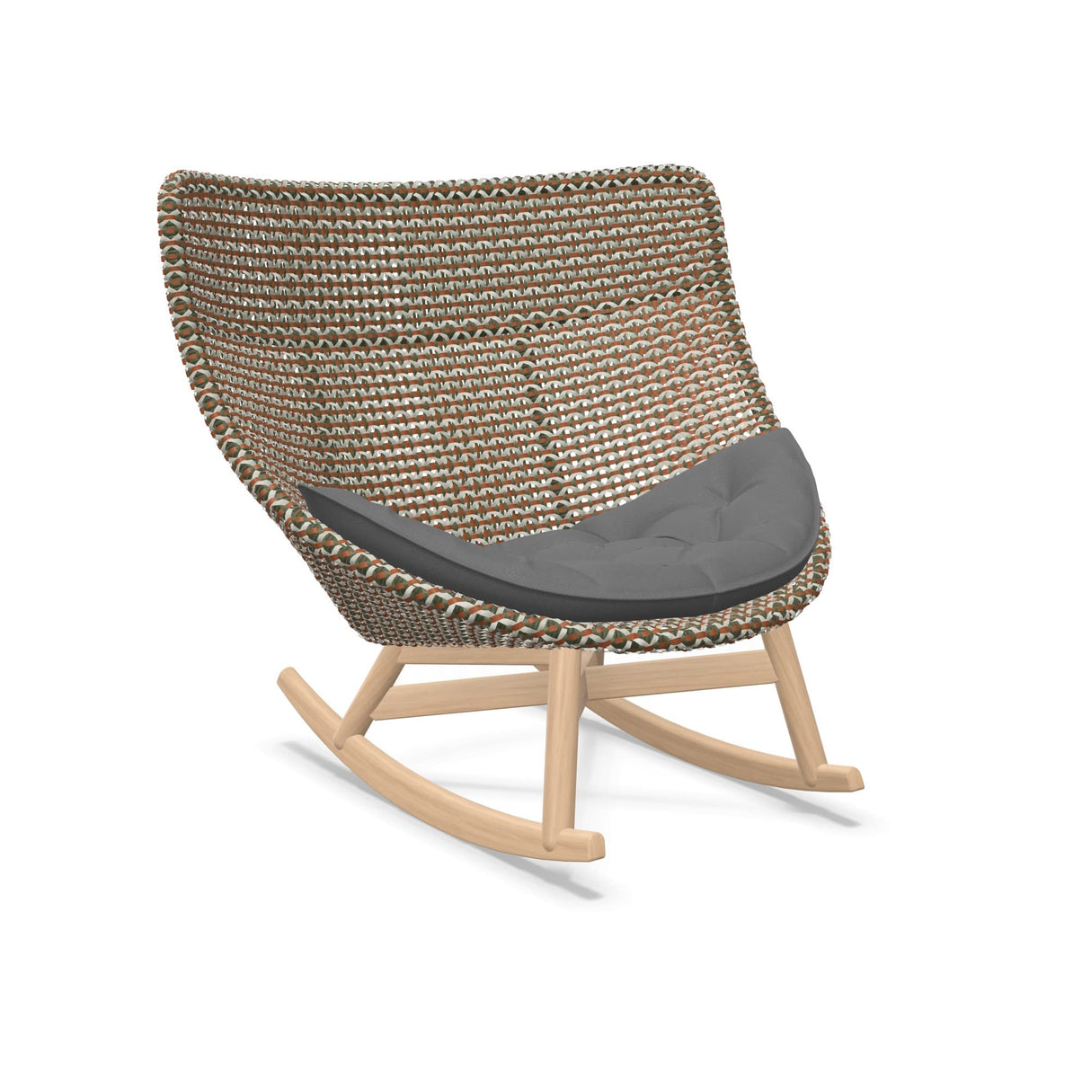 DEDON MBRACE Schaukelstuhl Teak Gestell - Geflecht Chestnut