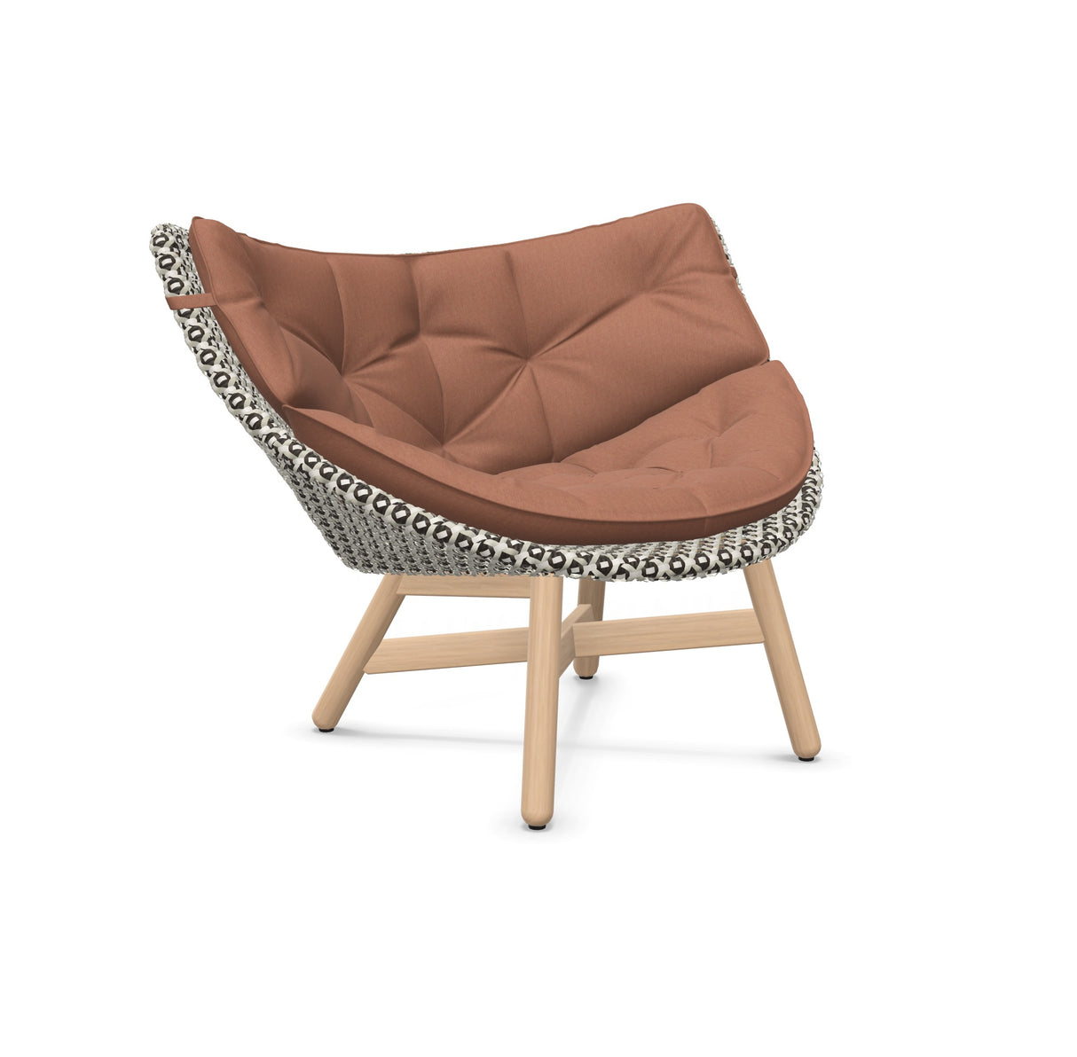 DEDON MBRACE Lounge Sessel Teak Gestell - Geflecht Pepper