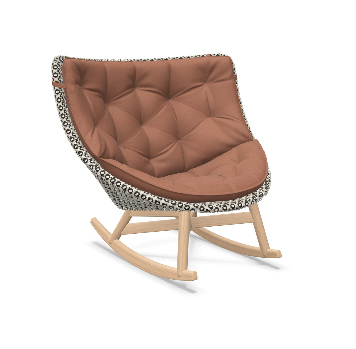 DEDON MBRACE Schaukelstuhl Teak Gestell - Geflecht Pepper